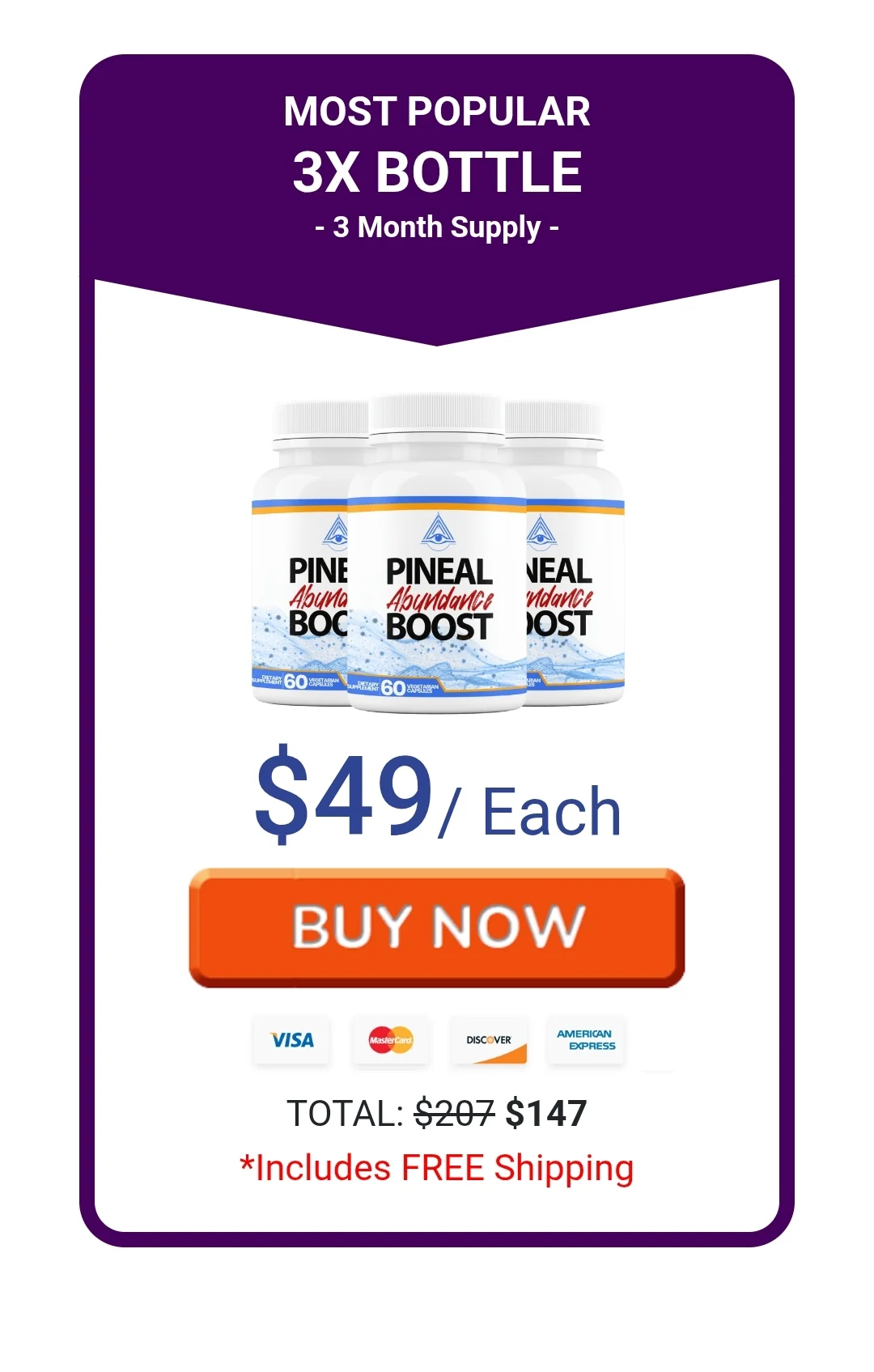 Pineal Abundance Boost™ 3 bottles pricing